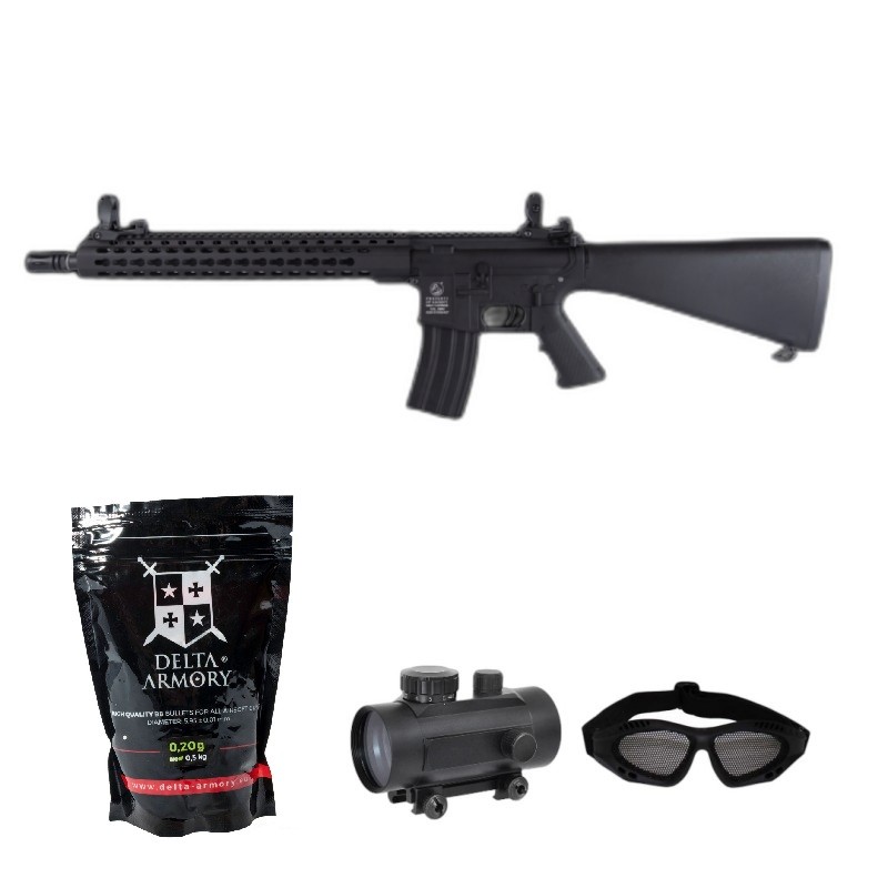 SUPER PAKET! AIRSOFT ELEKTRO PUŠKA CYBERGUN COLT M16 KEYMOD