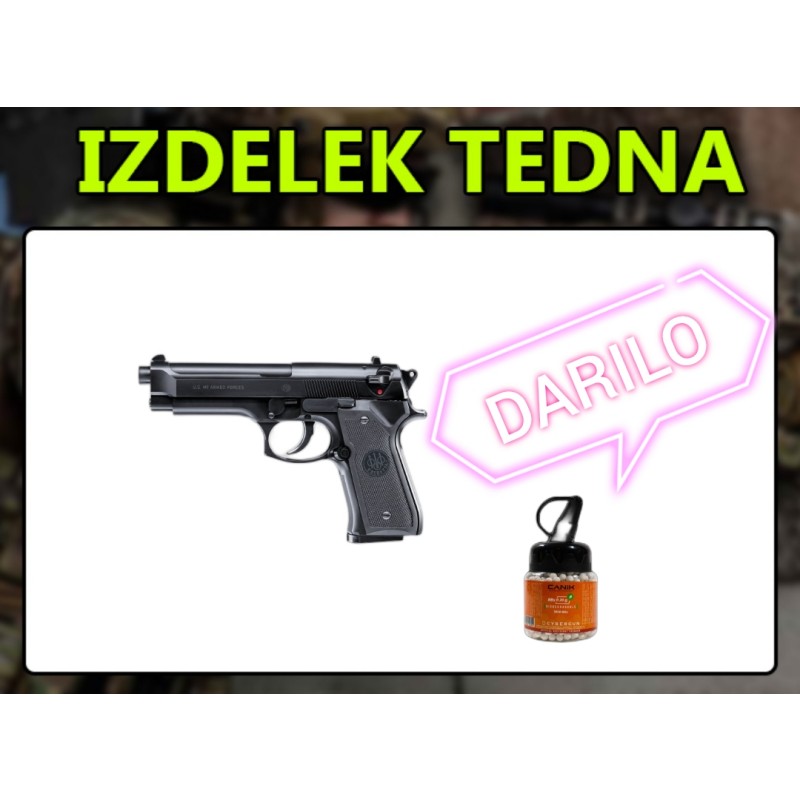 IZDELEK TEDNA! AIRSOFT VZMETNA PIŠTOLA BERETTA M9 UMAREX + DARILO