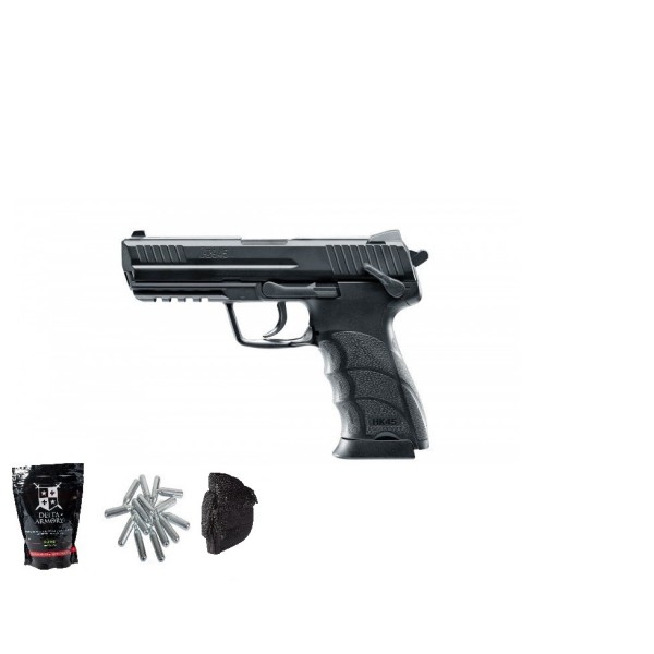 AIRSOFT NETRZAJNA PLINSKA PIŠTOLA HK45 UMAREX CO2 SET