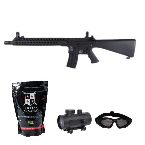SUPER PAKET! AIRSOFT ELEKTRO PUŠKA CYBERGUN COLT M16 KEYMOD