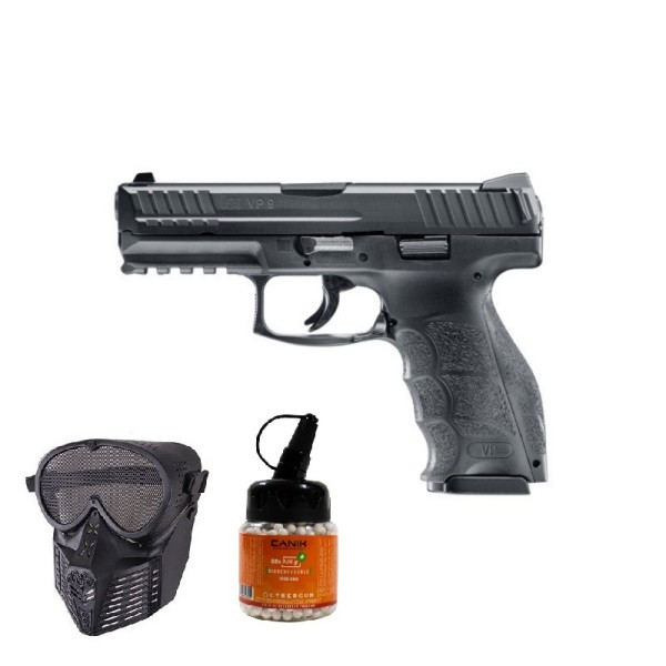 SUPER PAKET! AIRSOFT VZMETNA PIŠTOLA PIŠTOLA HK VP9 METAL UMAREX