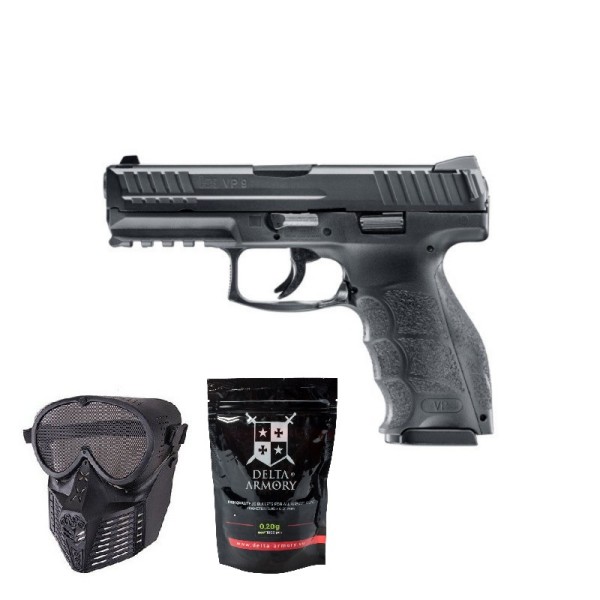 SUPER PAKET! AIRSOFT VZMETNA PIŠTOLA PIŠTOLA HK VP9 METAL UMAREX