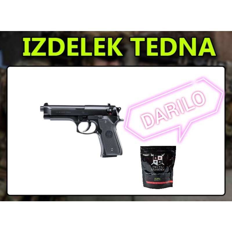 IZDELEK TEDNA! AIRSOFT VZMETNA PIŠTOLA BERETTA M9 UMAREX + DARILO