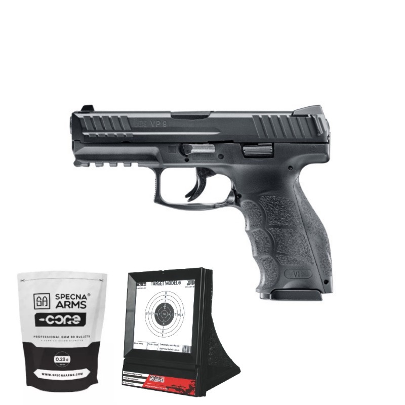 SUPER PAKET! AIRSOFT VZMETNA PIŠTOLA PIŠTOLA HK VP9 METAL UMAREX