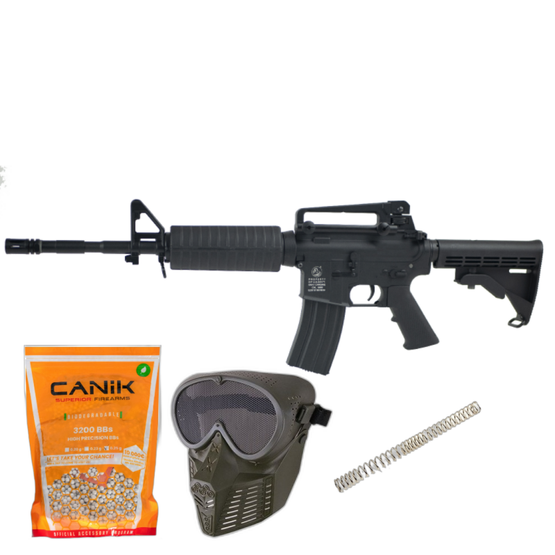 SUPER PAKET! AIRSOFT ELEKTRO PUŠKA CYBERGUN COLT M4 CARABINE FULL METAL