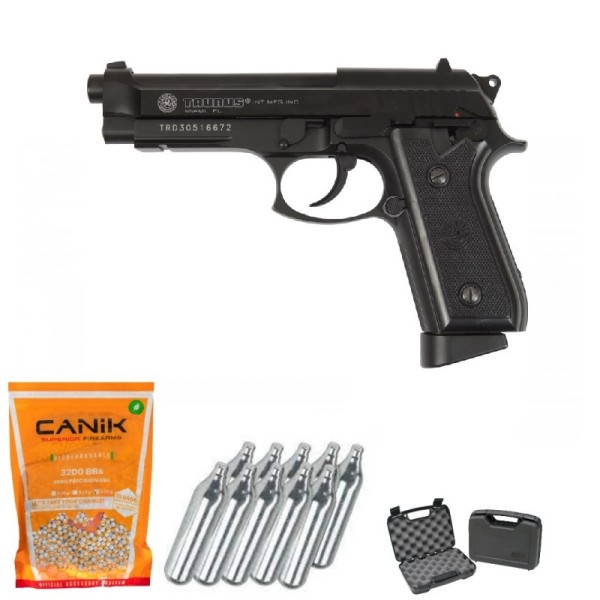 SUPER PAKET! AIRSOFT TRZAJNA PLINSKA PIŠTOLA TAURUS PT99 FULL AVTO CO2