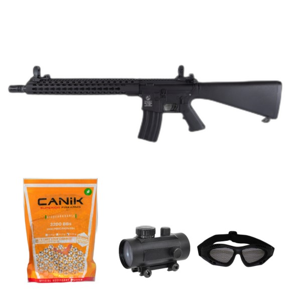 SUPER PAKET! AIRSOFT ELEKTRO PUŠKA CYBERGUN COLT M16 KEYMOD