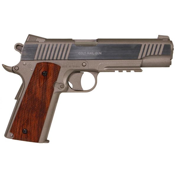 AIRSOFT NETRZAJNA PLINSKA PIŠTOLA COLT RAIL GUN STAINLESS CO2 2