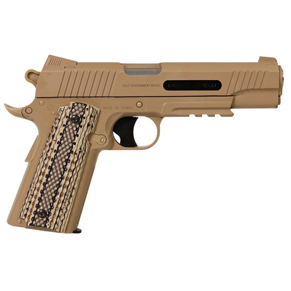 AIRSOFT NETRZAJNA PLINSKA PIŠTOLA COLT RAIL GUN TAN CO2 2