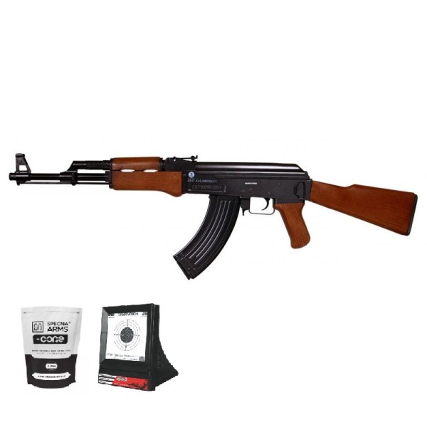 SUPER PAKET! AIRSOFT VZMETNA PUŠKA KALASHNIKOV AK47 CLASS 